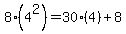 8%2A%284%5E2%29+=+30%284%29+%2B+8