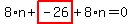 8%2An%2Bhighlight_red%28+-26+%29%2B8%2An=0