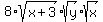 8%2Asqrt%28x%2B3%29%2Asqrt%28y%29%2Asqrt%28x%29