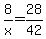 8/x=28/42