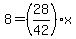 8=(28/42)*x