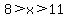 8+%3E+x+%3E+11
