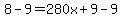 8-9=280x%2B9-9