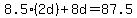 8.5%282d%29+%2B+8d+=+87.5