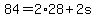 84+=+2%2A28+%2B+2s