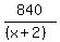 840/((x+2))