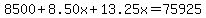 8500%2B8.50x%2B13.25x=75925