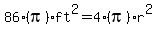 86%28pi%29ft%5E2=4%28pi%29r%5E2