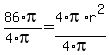 86%2Api%2F%284%2Api%29=4%2Api%2Ar%5E2%2F%284%2Api%29