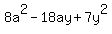 8a^2-18ay+7y^2