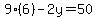 9(6)-2y=50