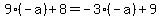 9%2A%28-a%29%2B+8+=+-3%2A%28-a%29+%2B+9