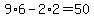 9*6 - 2*2 = 50