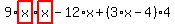 9%2Ahighlight_red%28+x+%29%2Ahighlight_red%28+x+%29-12%2Ax%2B%283%2Ax-4%29%2A4