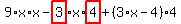 9%2Ax%2Ax-highlight_red%28+3+%29%2Ax%2Ahighlight_red%28+4+%29%2B%283%2Ax-4%29%2A4