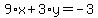 9%2Ax%2B3%2Ay=-3