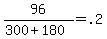 96+%2F+%28300+%2B+180%29+=+.2