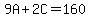 9A%2B2C=160