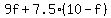 9f+%2B+7.5%2810+-+f%29%29%2F10+=+8.4