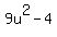9u%5E2+-+4