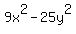 9x%5E2-25y%5E2