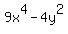 9x%5E4-4y%5E2