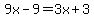 9x-9+=+3x%2B3