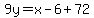 9y=x-6+72