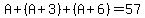 A+(A+3)+(A+6)=57