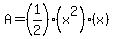 A=(1/2)(x^2)(x)