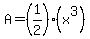 A=(1/2)(x^3)