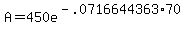 A=+450e%5E%28-.0716644363%2A70%29