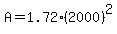 A=1.72(2000)^2