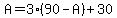 A=3%2890-A%29%2B30
