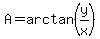 A=arctan(y/x)