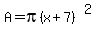 A=pi%28x%2B7%29%5E2