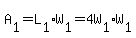 A[1]=L[1]*W[1]=4W[1]*W[1]