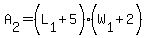 A[2]=(L[1]+5)(W[1]+2)