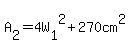 A[2]=4W[1]^2+270cm^2