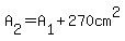 A[2]=A[1]+270cm^2