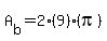 A%5Bb%5D+=+2%289%29%28pi%29