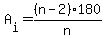 A[i] = (n-2)180/n