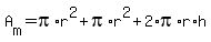 A%5Bm%5D=pi%2Ar%5E2%2Bpi%2Ar%5E2%2B2%2Api%2Ar%2Ah