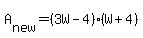 A[new] = (3W-4)(W+4)