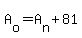 A%5Bo%5D=A%5Bn%5D%2B81