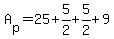A[p]=25+5/2+5/2+9