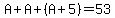 A+%2B+A+%2B+%28A%2B5%29+=+53