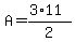 A = (3*11)/2