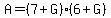 A+=+%287%2B+G%29%286+%2B+G%29