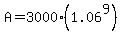 A = 3000(1.06^9)